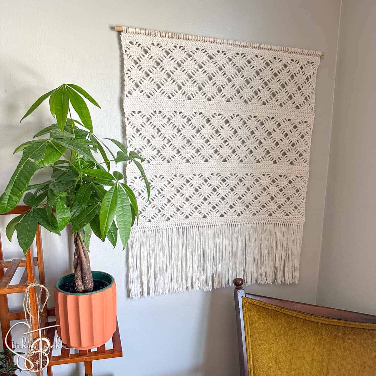Free Pattern Boho Wall Tapestry One Size Crochet Tapestry Wall
