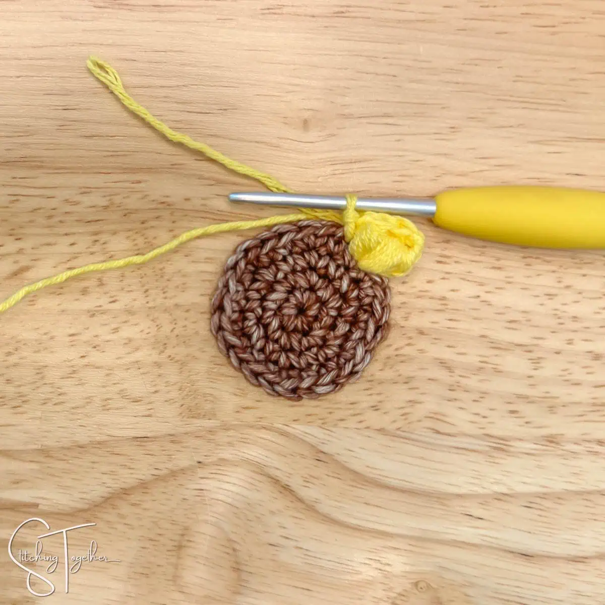 step by step crocheting the petals of a sunflower 5