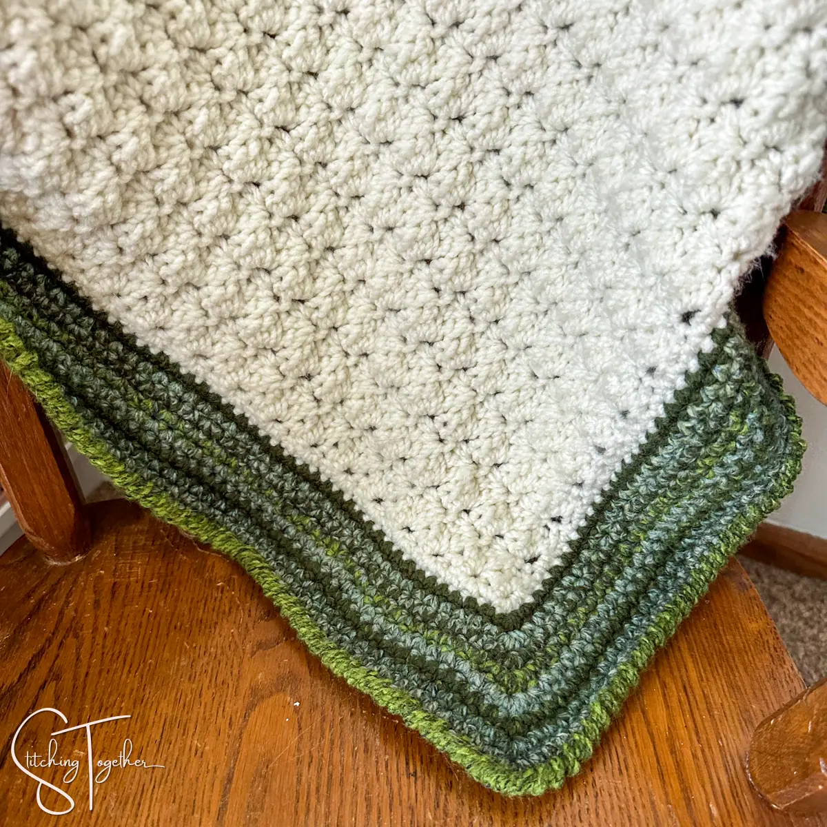 close up of a crochet baby blanket