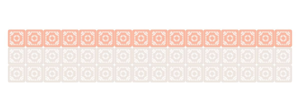 drawing showing how to layout the granny squares for a scarf