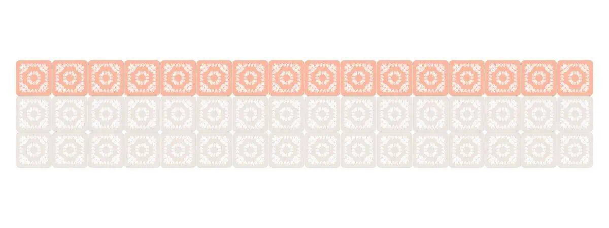 drawing showing how to layout the granny squares for a scarf